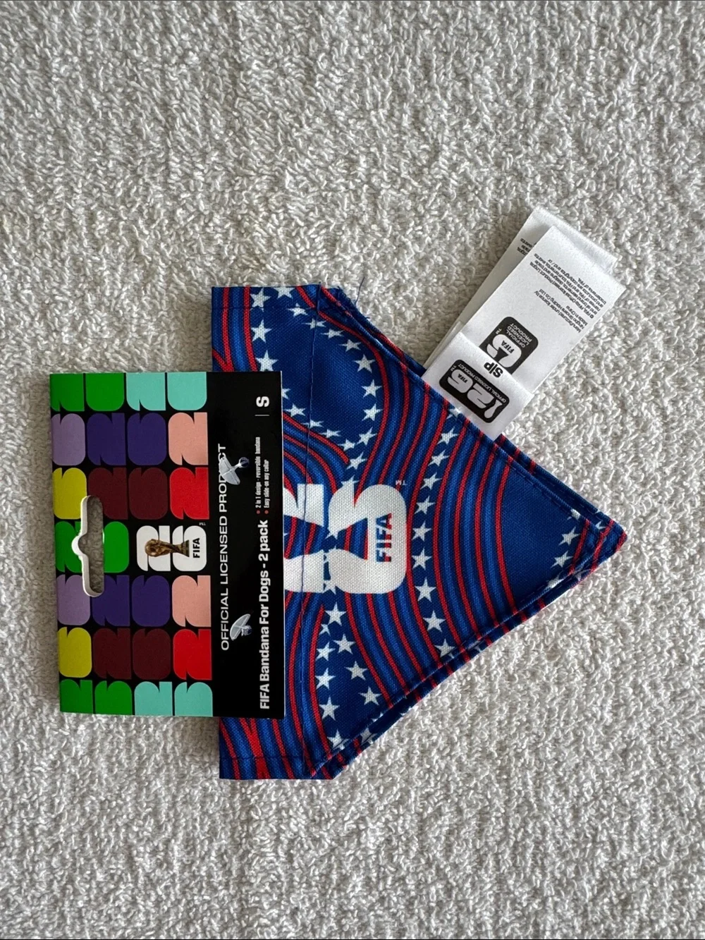 FIFA World Cup 2026 Dog Reversible Slide on Collar Bandana 2 Pack